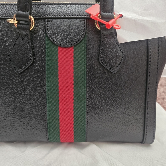 Gucci Ophidia Black Tote with Red and Green Stripes - Picture 7 of 16